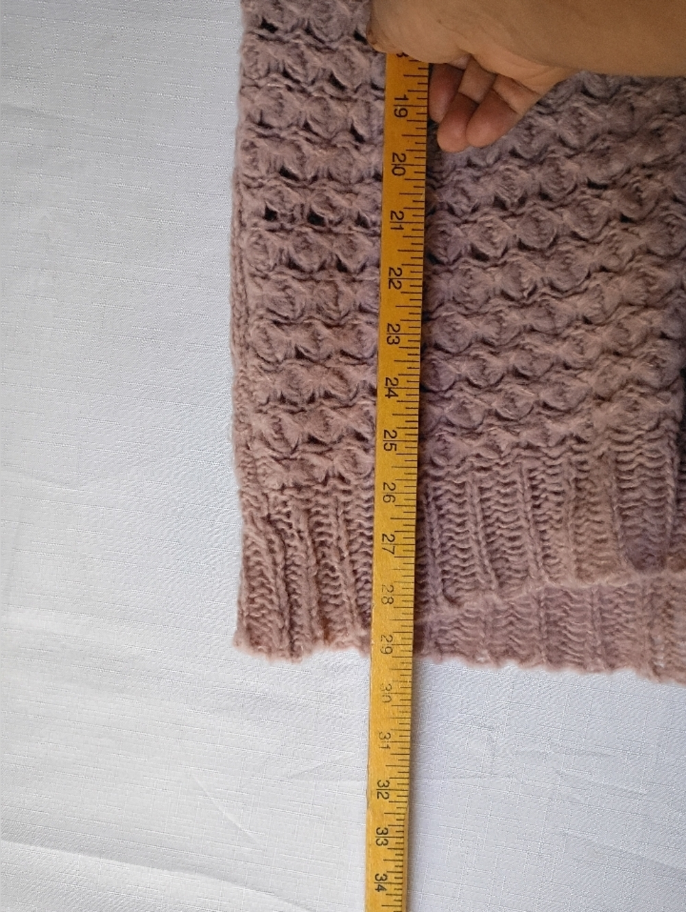 Free People Openwork V-Neck Sweater Mauve Crashing Waves Size M - Picture 9 of 9
